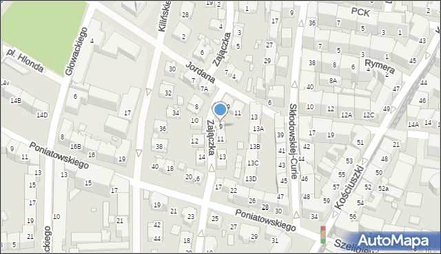 Katowice, Zajączka Józefa, gen., 9, mapa Katowic