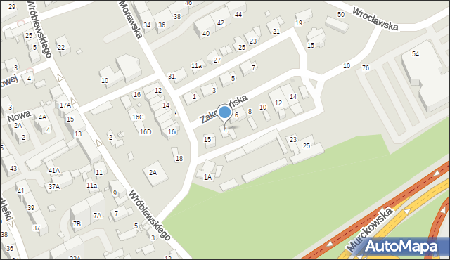 Katowice, Zakopiańska, 4, mapa Katowic