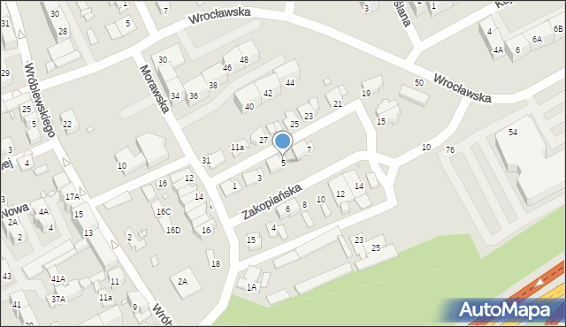 Katowice, Zakopiańska, 5, mapa Katowic