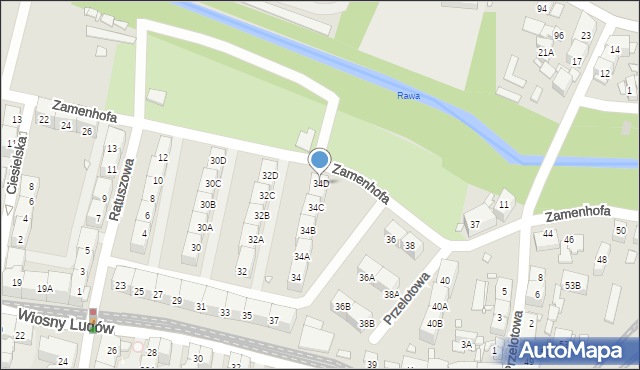 Katowice, Zamenhofa Ludwika, dr., 34D, mapa Katowic