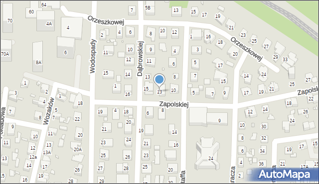 Katowice, Zapolskiej Gabrieli, 13, mapa Katowic