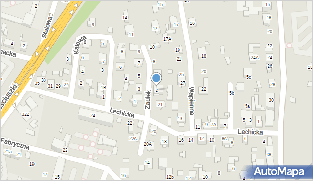 Katowice, Zaułek, 2, mapa Katowic