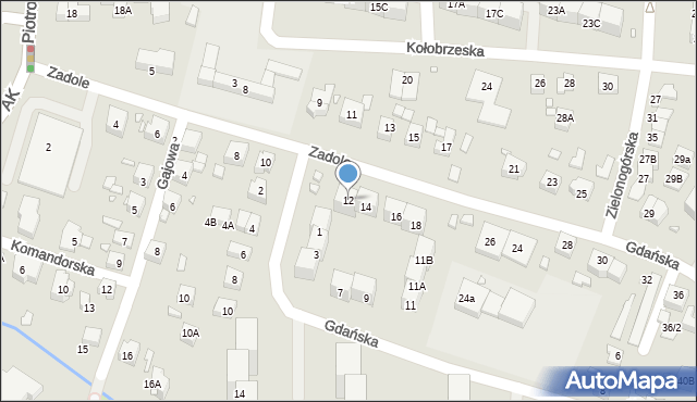 Katowice, Zadole, 12, mapa Katowic