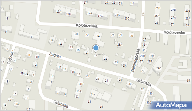 Katowice, Zadole, 19, mapa Katowic