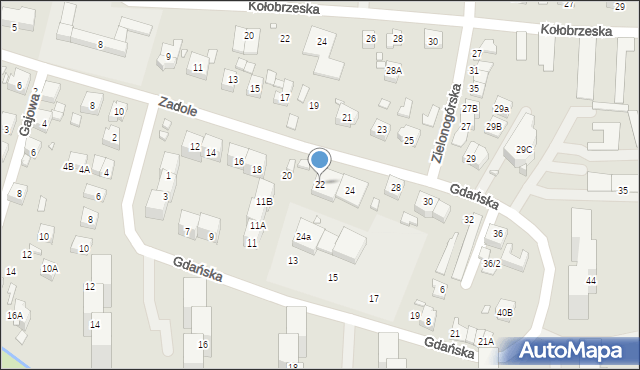 Katowice, Zadole, 22, mapa Katowic