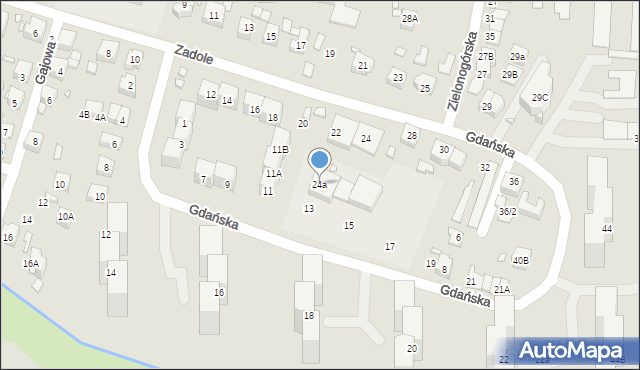 Katowice, Zadole, 24a, mapa Katowic