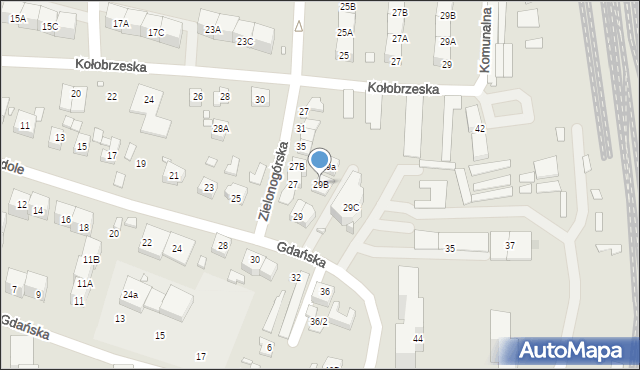 Katowice, Zadole, 29B, mapa Katowic