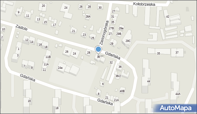 Katowice, Zadole, 30, mapa Katowic