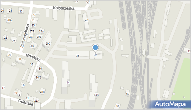 Katowice, Zadole, 37, mapa Katowic
