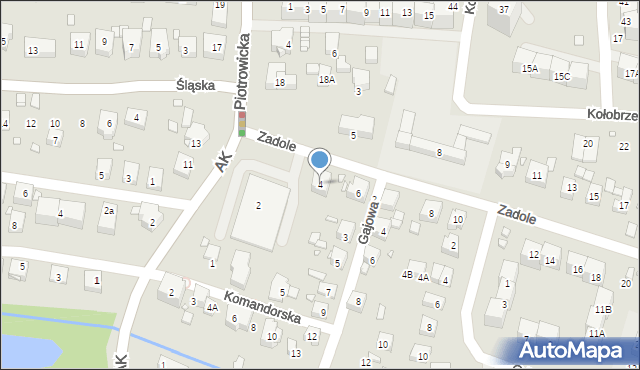 Katowice, Zadole, 4, mapa Katowic