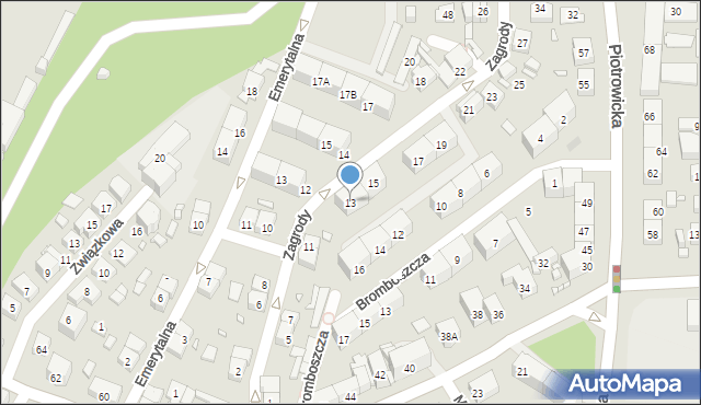 Katowice, Zagrody, 13, mapa Katowic