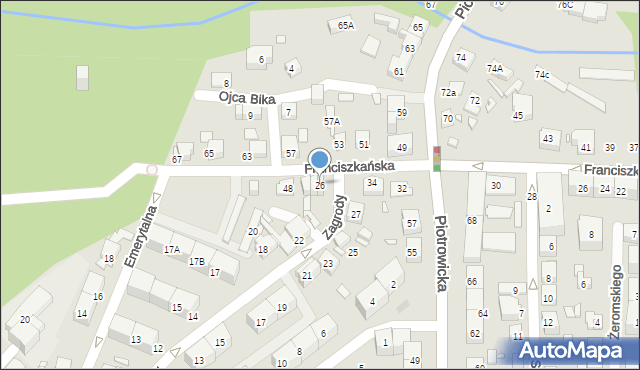 Katowice, Zagrody, 26, mapa Katowic