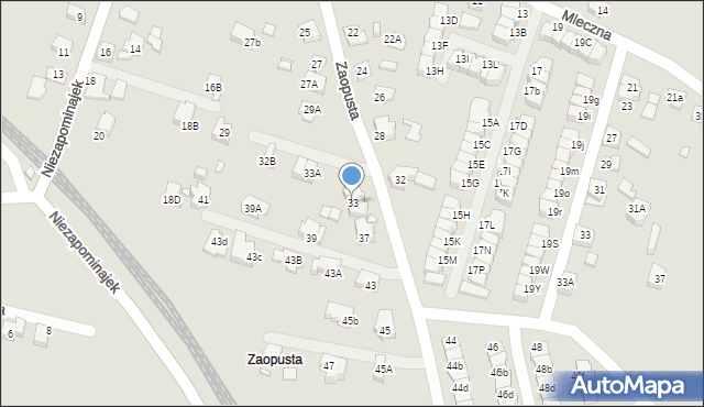 Katowice, Zaopusta, 33, mapa Katowic