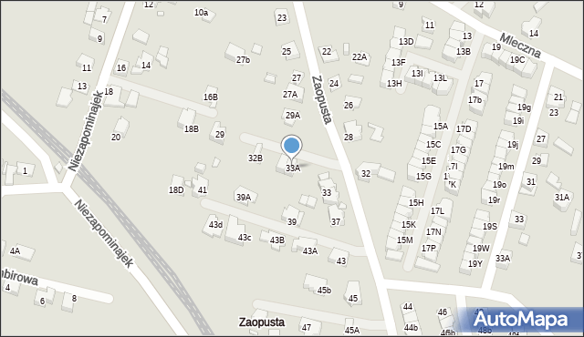 Katowice, Zaopusta, 33A, mapa Katowic