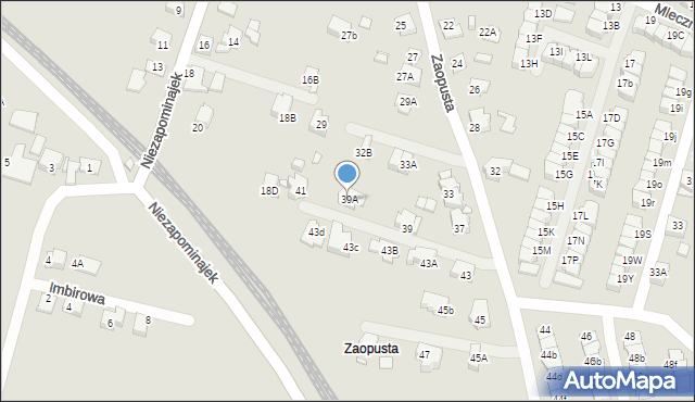Katowice, Zaopusta, 39A, mapa Katowic