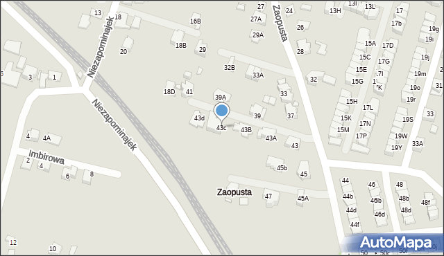 Katowice, Zaopusta, 43c, mapa Katowic