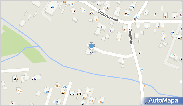 Katowice, Zaopusta, 5c, mapa Katowic