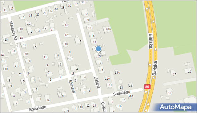 Katowice, Zająca Aleksandra, 10, mapa Katowic