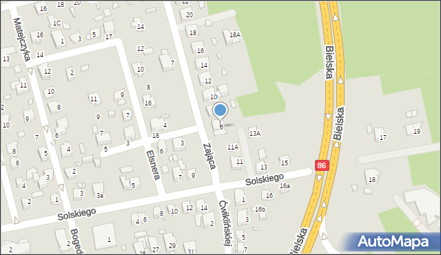 Katowice, Zająca Aleksandra, 6, mapa Katowic