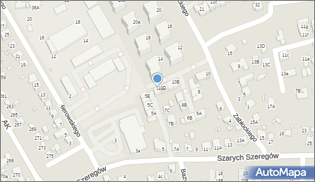 Katowice, Zabłockiego Franciszka, 10E, mapa Katowic