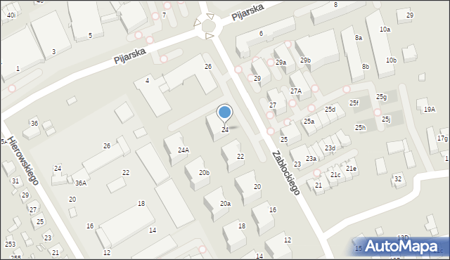 Katowice, Zabłockiego Franciszka, 24, mapa Katowic