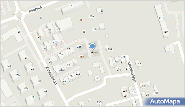 Katowice, Zabłockiego Franciszka, 25j, mapa Katowic