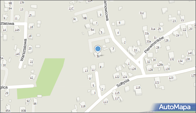 Katowice, Żarnowcowa, 3b, mapa Katowic