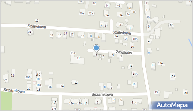 Katowice, Zawilców, 9, mapa Katowic