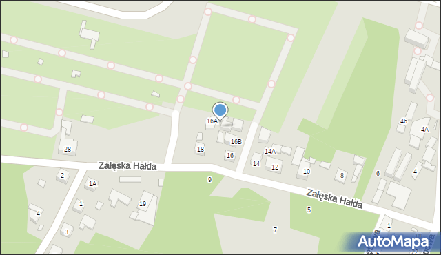 Katowice, Załęska Hałda, 16c, mapa Katowic