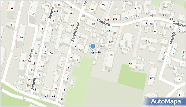 Katowice, Zarębskiego Juliusza, 5B, mapa Katowic