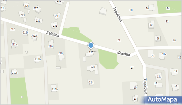 Kawęczynek, Zaleśna, 220, mapa Kawęczynek
