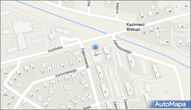 Kazimierz Biskupi, Zawadzkiego-Zośki Tadeusza, 12a, mapa Kazimierz Biskupi