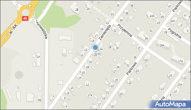 Kędzierzyn-Koźle, Zamknięta, 22, mapa Kędzierzyna-Koźle