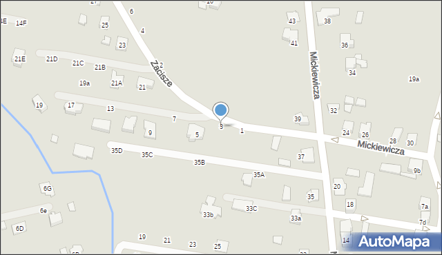 Kęty, Zacisze, 3, mapa Kęty