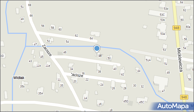 Kęty, Zacisze, 48a, mapa Kęty