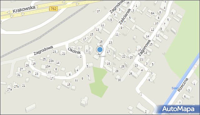 Kielce, Zaścianek, 24, mapa Kielc