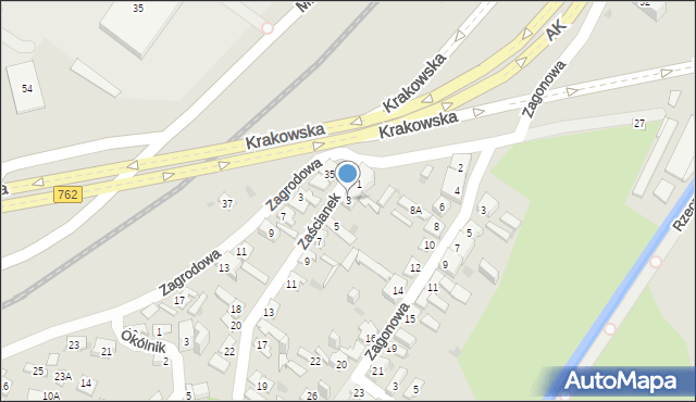 Kielce, Zaścianek, 3, mapa Kielc