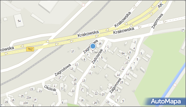 Kielce, Zaścianek, 6, mapa Kielc