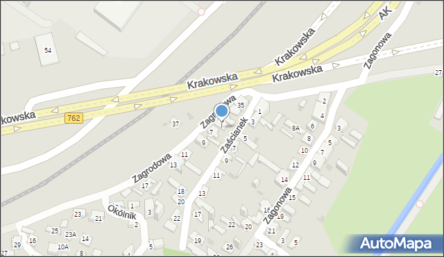 Kielce, Zaścianek, 6a, mapa Kielc