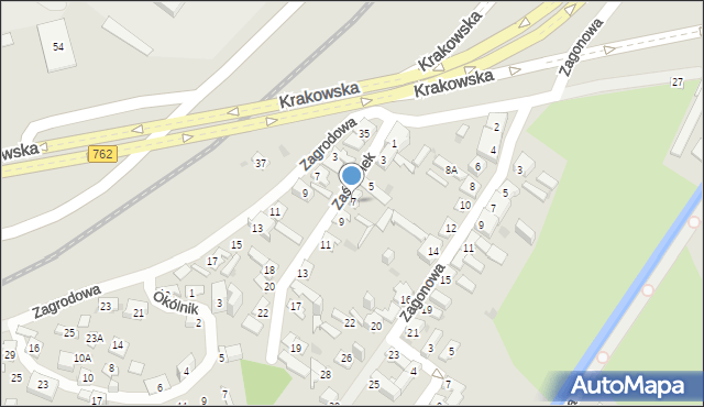 Kielce, Zaścianek, 7, mapa Kielc