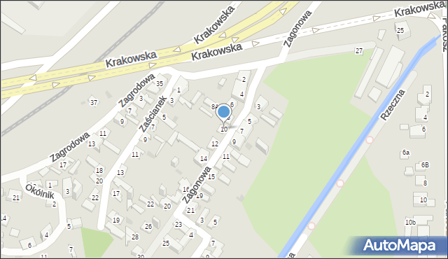 Kielce, Zagonowa, 10, mapa Kielc