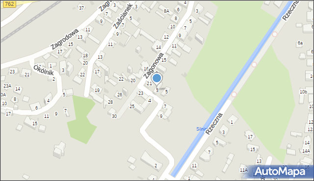 Kielce, Zakręt, 3, mapa Kielc