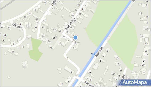 Kielce, Zakręt, 7, mapa Kielc