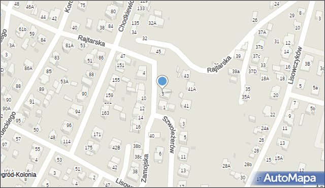 Kielce, Zamojska, 3, mapa Kielc