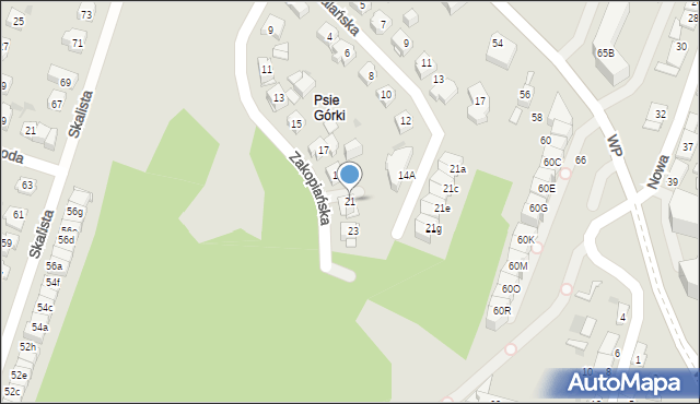 Kielce, Zakopiańska, 21, mapa Kielc