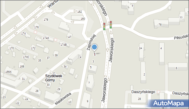 Kielce, Zapolskiej Gabrieli, 1, mapa Kielc