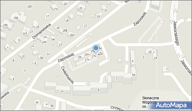 Kielce, Zapolskiej Gabrieli, 17f, mapa Kielc