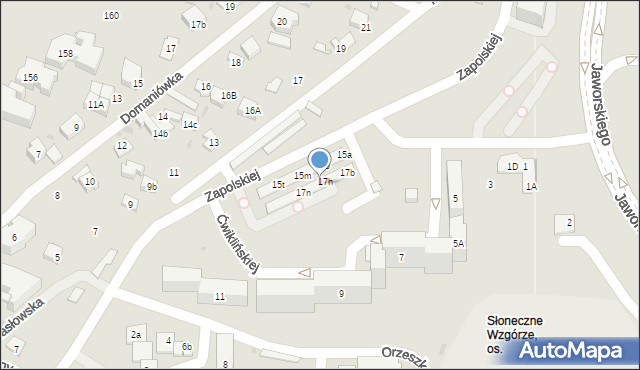 Kielce, Zapolskiej Gabrieli, 17j, mapa Kielc