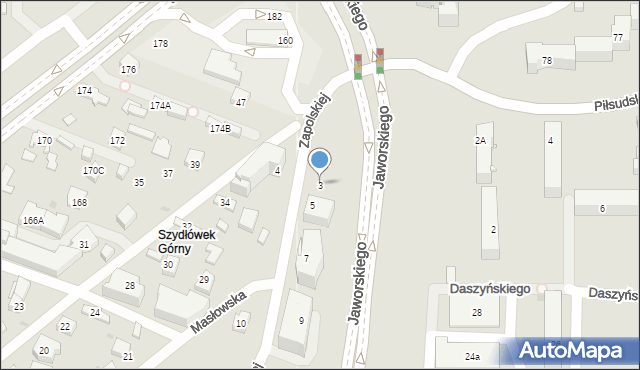 Kielce, Zapolskiej Gabrieli, 3, mapa Kielc