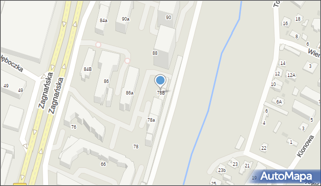 Kielce, Zagnańska, 78B, mapa Kielc